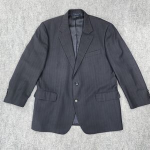 Brooks Brothers Blazer Men 45 Reg Black Pinstripe Wool Cashmere Italy Sport Coat